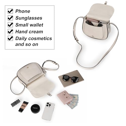 Image of AFKOMST Crossbody Bags for Women,Small Saddle Purse and Boho Cross Body Handbags,Vegan Leather
