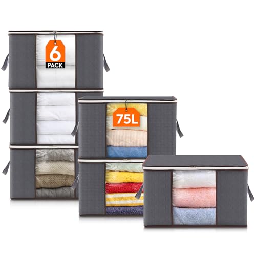 Lifewit 3 Stück 75L Aufbewahrungstasche, Unterbett Aufbewahrungsbox – Ansicht 1