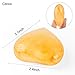 SMQ 60mm Citrine Crystal Heart Shaped Worry Stone Hand Carved Polished Gemstone Pocket Palm Healing Crystal Chakra Love Stones for Balancing Reiki Healing Meditation