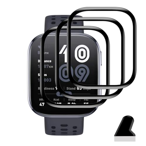 �y3���Z�b�g�z �Ή� Amazfit Bip 6 �t�B���� 3�� PET������ �Y�f�@�� �����ߗ� �Ή� Amazfit Bip6 �ی�t�B���� 3D�Ȗ� �J�o�[ �Ή� Bip6 �t���ی�t�B���� 24���Ԏ����C���Z�p �L�Y�h�~ �ϏՌ� ��U�h�~ �S�ʕی�