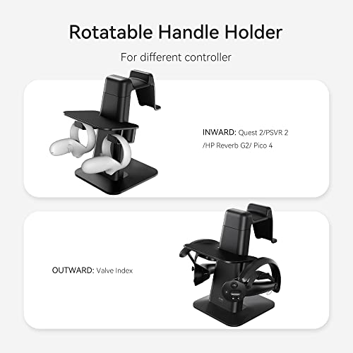 Kiwi Design Vr Stand Accessories Compatible With Quest 2/Psvr 2/Valve Index/Hp Reverb G2/ Pico 4/Quest Vr Headset And Touch Controllers (Black) #TOP3
