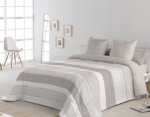 DHESTIA HOME - Edredón Sherpa Borreguillo Nórdico Invierno Brandy Beige - Color Beige, Talla Cama 135/150