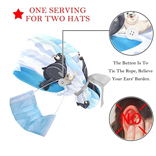 Chapeaux de travail JDEZ 2PCS avec bandeau absorbant et calot réglable mixte