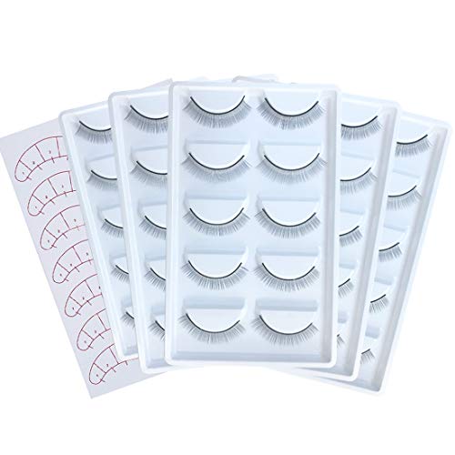 Obeyalash 25 Pairs Practice Lashes for Lash Extensions Eyelash Extension Supplies Practice Strips Thin Band for Eyelashes Extensions,Natural Eyelash for Mannequin Head Tech
