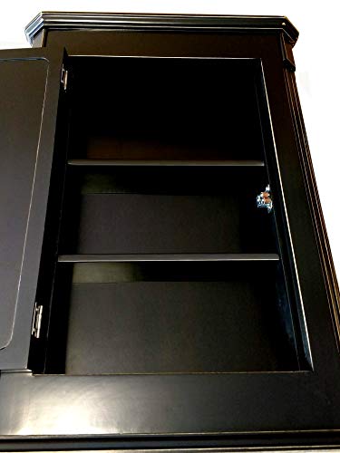 Armario de medicina empotrado Ludwig Vintage Negro / Madera maciza y artesanal miniatura 5