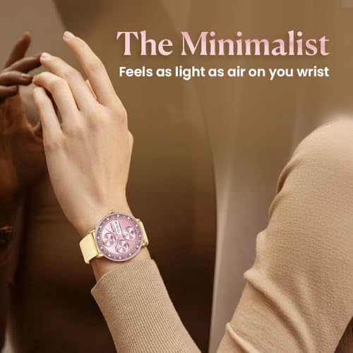Image of Toreto Allure Women Smartwatch with 1.27 inch IPS Display, Bluetooth Calling, Wireless Charging, Health & Fitness Tracking, IP65 Water Resistant, Smart Notifications - Compatible with HryFine App