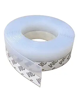 Wanhua Weather Stripping Sliding Door Sweep Bottom Tool Draft Stopper Blocker Seal Weatherproof Window Draught Excluder Self Adhesive for Cracks/Gaps Anti-Collision Silicone 16.5Feet (45mm)