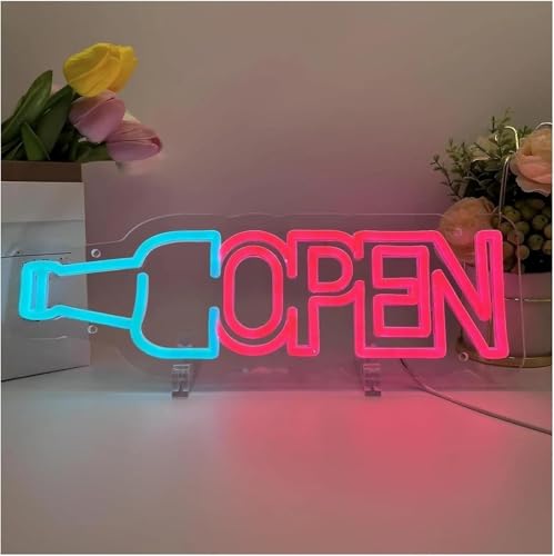 Enseignes lumineuses néon OPEN pour créer une ambiance bistrot vintage à la maison
