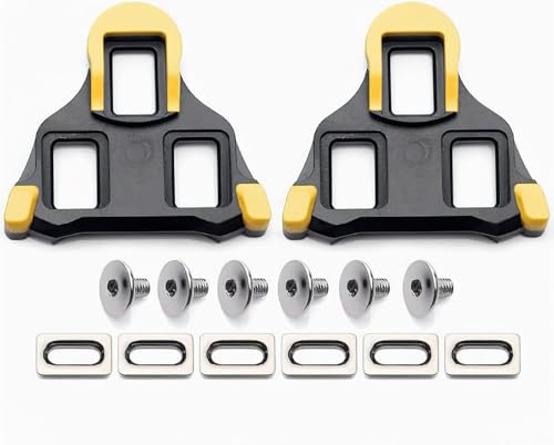 Premium SPD Cleats für Fahrradschuhe kompatibel mit Shimano SPD SL Cleats langlebig rutschfest Hochleistungs-Pedalklampen für Rennräder und Indoor-Bikes Gelb