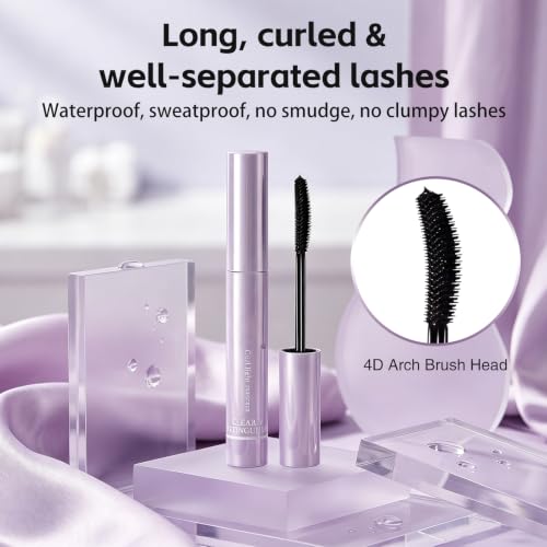 Image of Mascara for Older Women, 2026 New Curl Lightweight Tubing Mascara, Waterproof Fiber Mascara for Long-Lasting Volume amd Length Lashes, Quick-Dry and Smudge Proof, Black, 1 Pcs