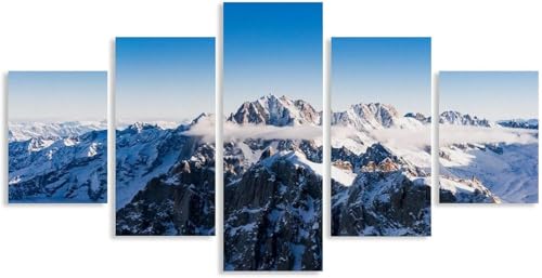 Photo sur Toile Paysage Alpin Poster Poster Mural 5 Panneaux avec Cadre