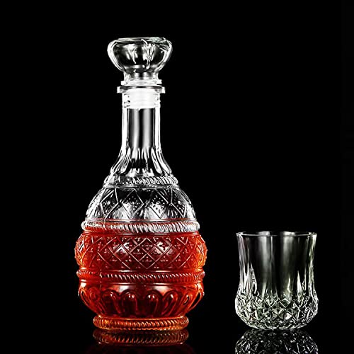 Cadamada 33 Oz Glass Decanter,Whiskey Glasses Bottle with Sealing Stopper, Delicate Decanter Set-for Tequila, Brandy, Scotch and Vodka, Gift Giving, Bar and Party Decoration (3pcs) - Thumbnail 4