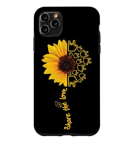 ASL American Sign Language Sunflower Share the Love �X�}�z�P�[�X iPhone 11 Pro Max �p