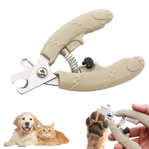 Image of Qpets Pet Nail Cutter Cute Cat Nail Clipper with with PP Handle, Stainless Steel Pet Trimmer with Safety Stop to Prevent Over-Cutting Spring-Loaded, Easy-Grip Design for Cats Dogs