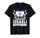 i love my hot israeli boyfriend couple israel flag maglietta