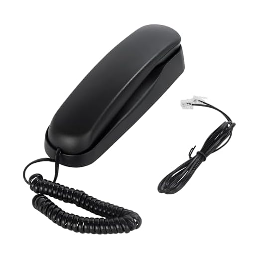 OF-990 Slimline Telephone Wall-Mountable Basic Corded Telephone No AC Power Required, Corded Home Phone Black