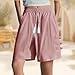Boho Shorts for Women Drawstring Design Fashion Elastic Waist Shorts Women Plus Size Athletic Lightweight Breathable SweatShorts Girls Trendy Outfits Activewear,S Pink
