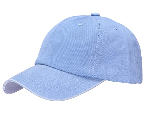 Leoodo Gorra de béisbol para hombre y mujer, de algodón, ajustable, para senderismo, excursión y deporte, azul, Talla única Cover