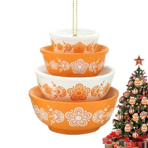 Stack Bowl Christmas Ornament | Vintage Stacking Home Decor | Christmas Bowls Ornaments - for Thanksgiving Birthday Party Offices Home Room Door Window Tree School Dormitory Apartment
