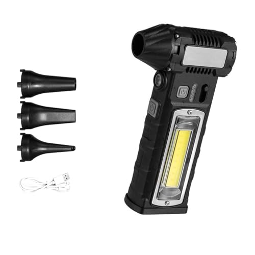 Soplador eléctrico inalámbrico con lámpara brillante tipo C, ideal para garaje, patio, ventilador ABS permanente