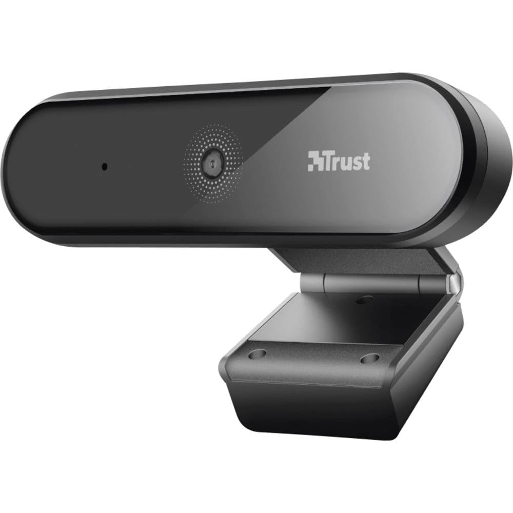 Trust Tyro kamera internetowa Full HD 1080p z mikrofonem do PC (szerokokątna, automatyczna regulacja ostrości, USB Plug and Play, połączenia wideo, konferencje, hangouts, Skype, Teams, zoom) czarna