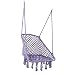 LAZZO Square Hammock Chair Hanging Knitted Mesh Cotton Rope Macrame Swing, 260 Pounds Capacity, 28" 22.8" Seat Width,for Bedroom, Outdoors, Garden, Patio, Yard. Child, Girl, Adult (Purple)