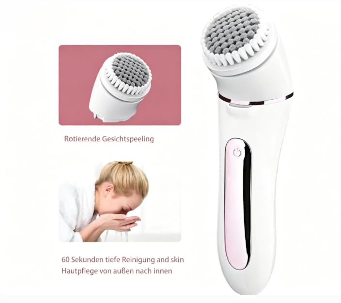Osmo Epiluxe Epilierer Haarentferner 5-in-1, epilierer damen für glatte Haut trockene & nasse Anwendung, Langanhaltende Haarentfernung, für Gesicht und Körper (Weiß)