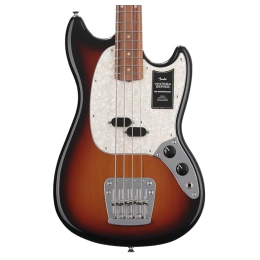 Fender Vintera 60s Mustang Bass, 3-Color Sunburst, Pau Ferro Fingerboard