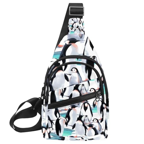 Sac à dos de poitrine pingouin multicolore étanche idéal pour les loisirs urbains