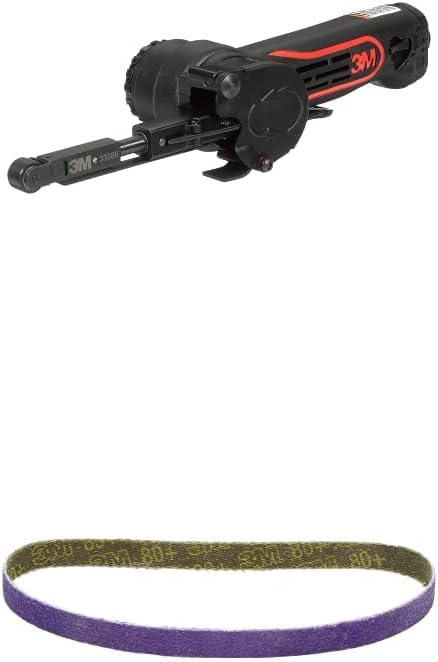 3M File Belt Sander Mini 33573, 13 in, File Sander for Cutting and Grinding & 3M Cubitron II File Belt, 33439, 60+ Grit, 3/8 in x 13 in, Pack of 10 File Belts, Resin Bonded, Spot Weld Removal