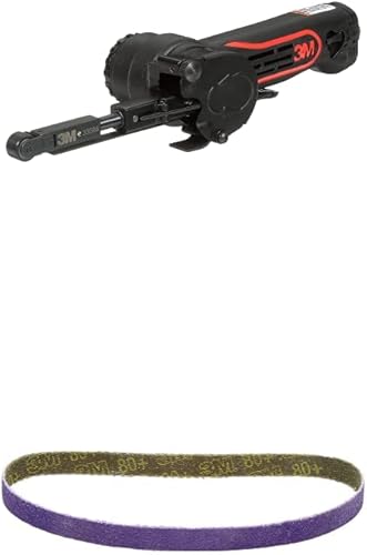 3M Lijadora de correa de archivo Mini 33573, 13 pulgadas, lijadora de archivos para cortar y moler y correa de archivo 3M Cubitron II, 33439, grano