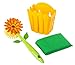 Vigar Flower Power Orange Dish Brush with Vase, 10-Inches, Orange, Green