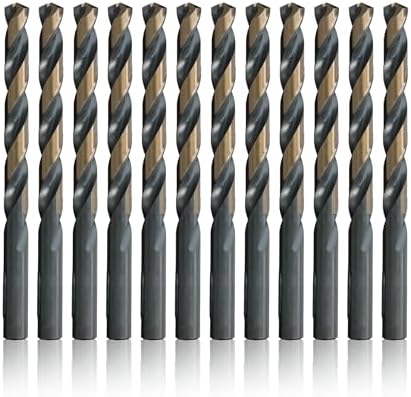 Drill America - KFD17/64P12 17/64" High Speed Steel Black & Gold KFD Split Point Drill Bit (Pack of 12), KFD Series