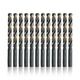 Drill America - KFD1/8P12 1/8" High Speed Steel Black & Gold KFD Split Point Drill Bit (Pack of 12), KFD Series