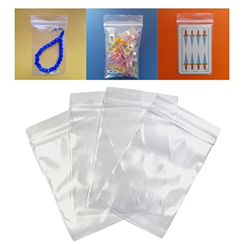 Pack de 100 Bolsas de Plástico Transparentes con Cierre Zip|Bolsas Zip Lock Pequeñas, Prácticas y Resistentes|Pack de Bolsitas Pequeñas cierre hermetico (8x12 cm, 100, unidad)