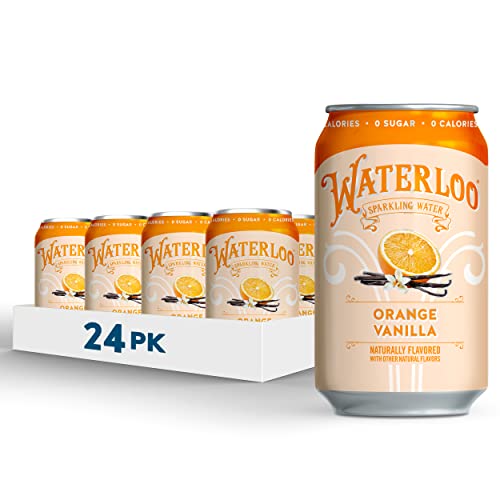 Image of Waterloo Sparkling Water, Orange Vanilla Naturally Flavored, 12 Fl Oz (Pack of 24) | Zero Calories | Zero Sugar or Artificial Sweeteners | Zero Sodium
