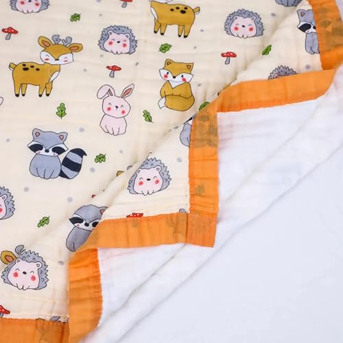Image of Smile Baby-100-Organic-Muslin-6-Layer-Super-Soft Muslin Baby Blanket 100 * 110 CM 1 Pic Blanket