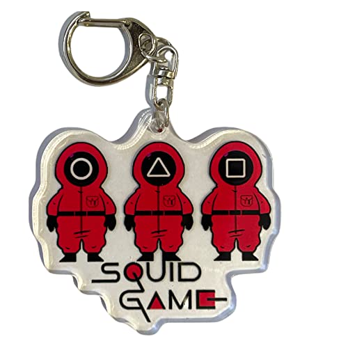 Squid Acrylic Keyring Keychain Bag Pencil Case Charm Pendent Zip Game Accessory