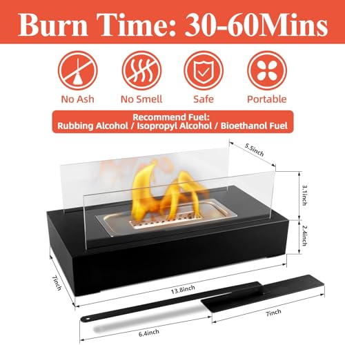 Tabletop Fire Pit, Outdoor Indoor Portable Table Top Firepit Small Table Fireplace Decor for Home Patio Balcony Backyard Dinner Party, Wedding House Warming - Image 3