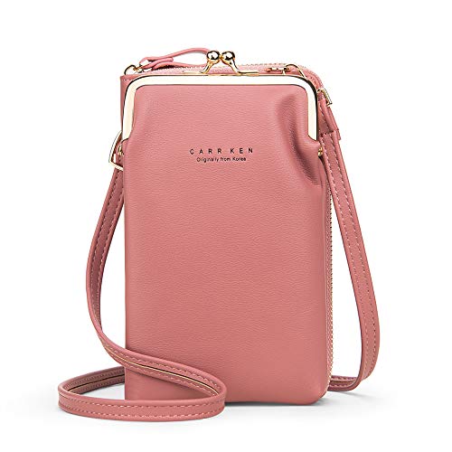 Bolsa tiracolo feminina pequena bolsa para celular carteira de cartão clutch bolso de viagem, Roxa, Small