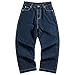 Jean Hip Hop Ample Ample pour Homme Pantalon en Denim Décontracté à Jambe Droite Streetwear Jean Large de Danse de Planche à roulettes (Bleu,XL)