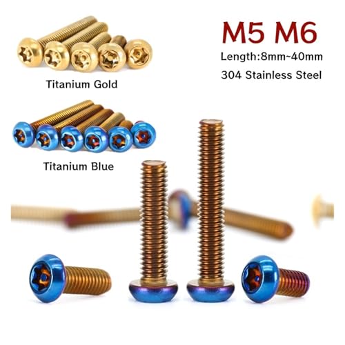 Modification moto avec vis à tête ronde M5 4pcs en acier inoxydable 304