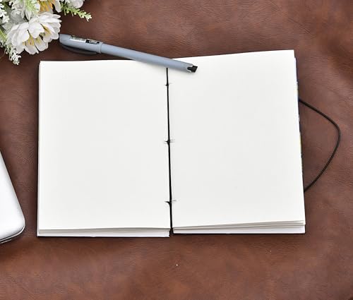 Image of Handmade Recycled Paper Journal & Diary - 5x7 inches | 144 Pages Eco-Friendly Notebook with Elastic Closure | Hand-Stitched by Local Artisans