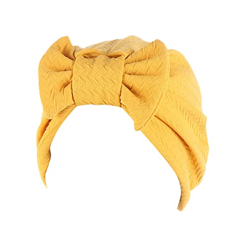 Sombrero impermeable para mujer, turbante musulmán, sombrero para el pelo, bufanda para la cabeza, sombrero de leche, amarillo, Talla única
