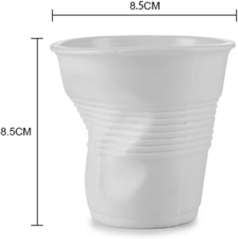 Crumpled water cup with ceramic short porcelain coffee breakfast milk tea