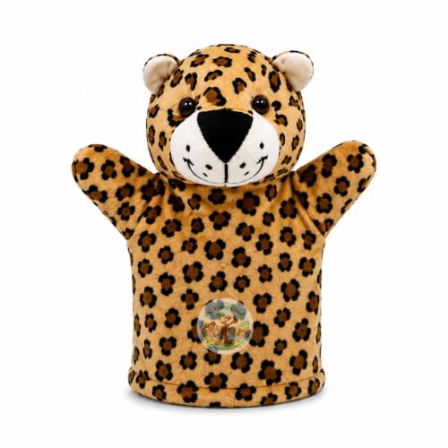 Image of Chi-Chimpu Toyss Cheetah Hand Puppet 22 cm | Cute Animal Hand Puppet for Kids | Soft Plush Storytelling Puppet Toy | Interactive Pretend Play Puppet for Boys & Girls | Educational Learning