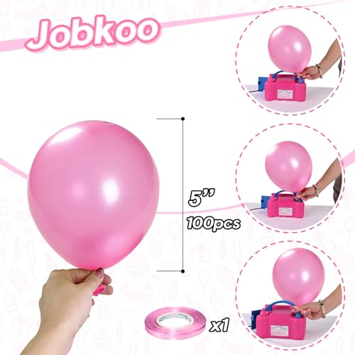 Image of Pearl Pink Balloons - 100 PCS Small Mini Helium Latex Soft Macaron Balloons for Baby Pink Birthday Decorations