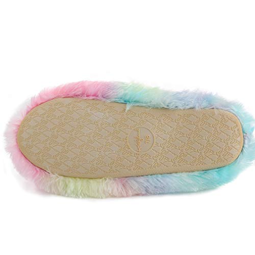 Fluffy Rainbow Unicorn Slippers for Women Anti-Slip Slippers Unicorn Gifts for Girls4