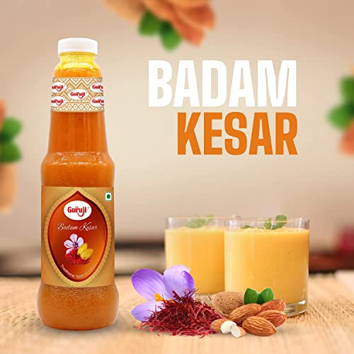 Image of Shree Guruji Badam Kesar 1litr+Rose1litr Dry Fruit Sherbet Instant Refreshing Drink for Summer Special (Combo Pack)