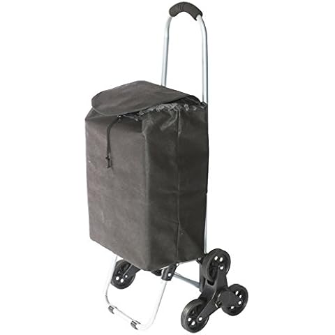 dbest products Stair Climber Ultra Light Folding Cart Black Shopping Grocery Foldable Cart Condo Apartment Cover